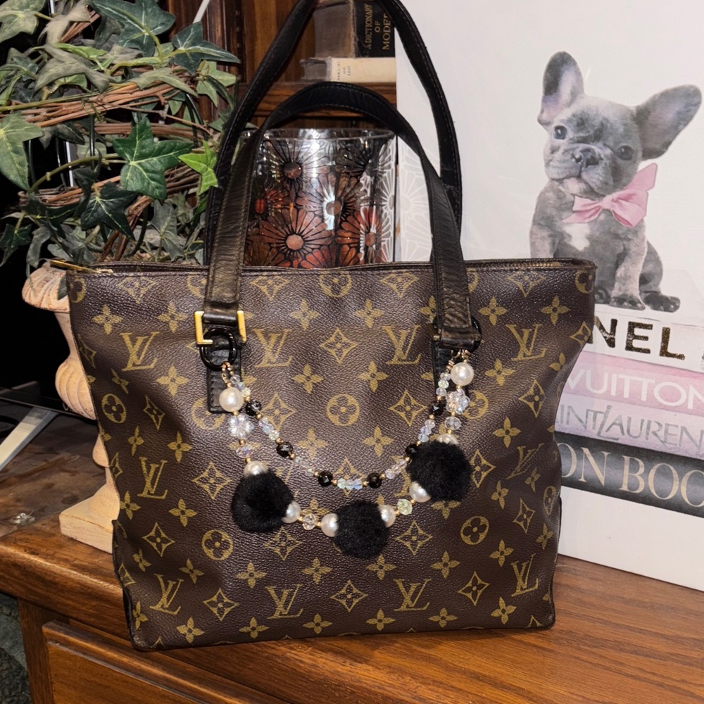 LOUIS VUITTON Cabas Piano Tote Bag Monogram Canvas Leather V10071  COA
